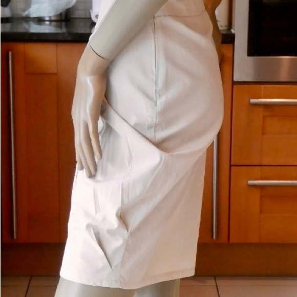 ARMANI JEANS* Ladies COTTON WRAP SKIRT Pleat Front Light Beige UK10 EC rrp£190 - Picture 4 of 6